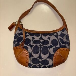 Coach Ergo Pleated Signature Denim Hobo Bag